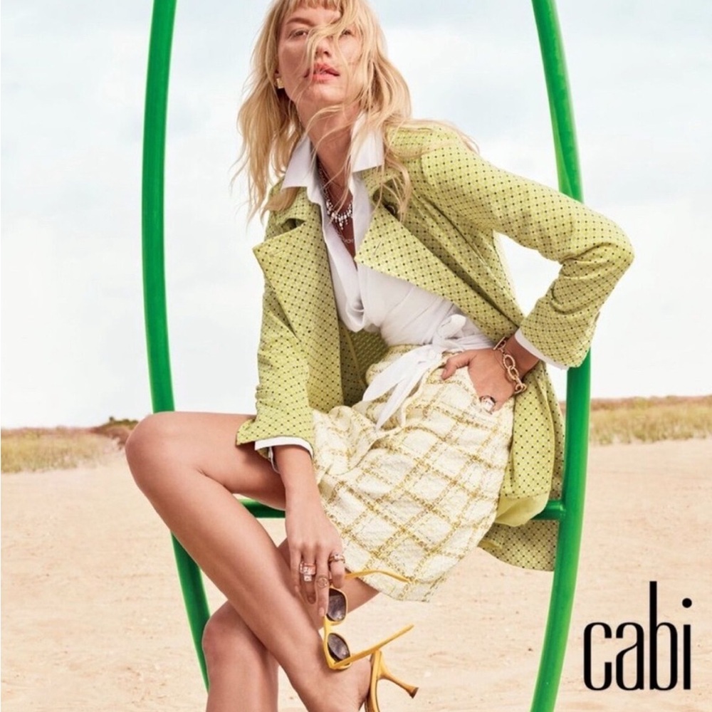 CAbi Yellow and White Skirt